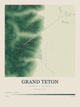Grand Teton — Contour Colour print in Forest Floor