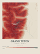 Grand Teton — Contour Colour print in Red Earth