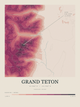 Grand Teton — Contour Colour print in Rose & Stone