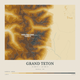Grand Teton — Contour Colour print in Saffron & Slate (square)