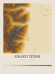 Grand Teton — Contour Colour print in Saffron & Slate