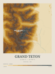 Grand Teton — Contour Colour print in Saffron & Slate