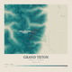 Grand Teton — Contour Colour print in Alpine Teal (square)