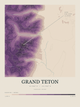 Grand Teton — Contour Colour print in Plum & Clay