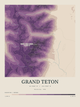 Grand Teton — Contour Colour print in Plum & Clay