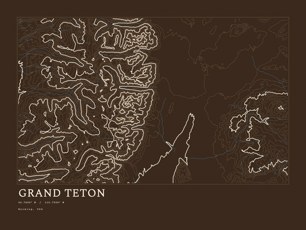 Grand Teton — Ink print in Atlas Dark (landscape)