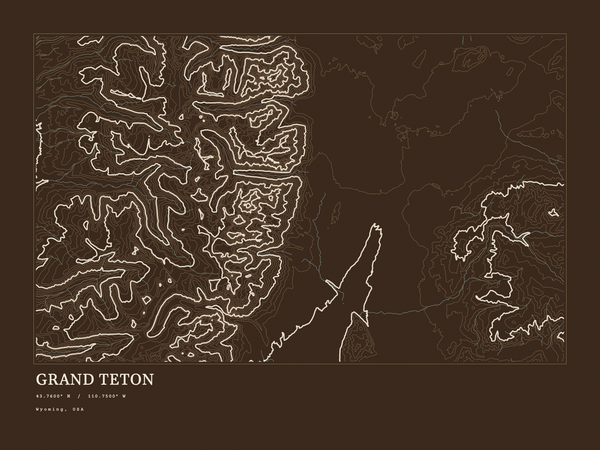 Grand Teton — Ink print in Atlas Dark (landscape)