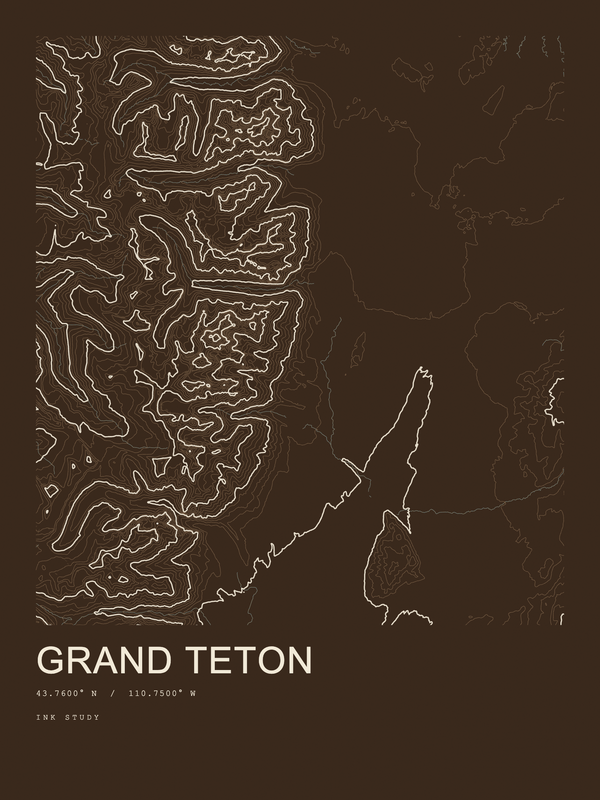 Grand Teton — Ink print in Atlas Dark