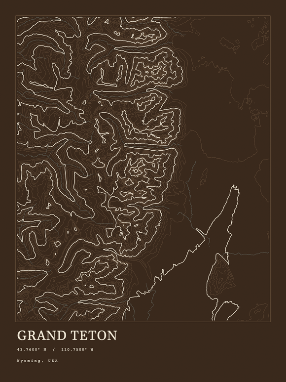 Grand Teton — Ink print in Atlas Dark