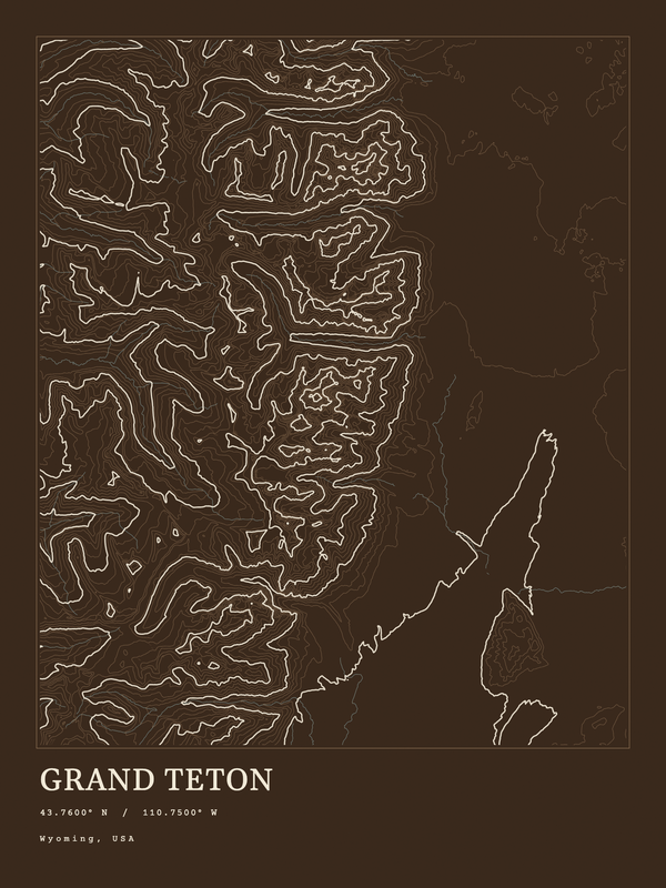 Grand Teton — Ink print in Atlas Dark