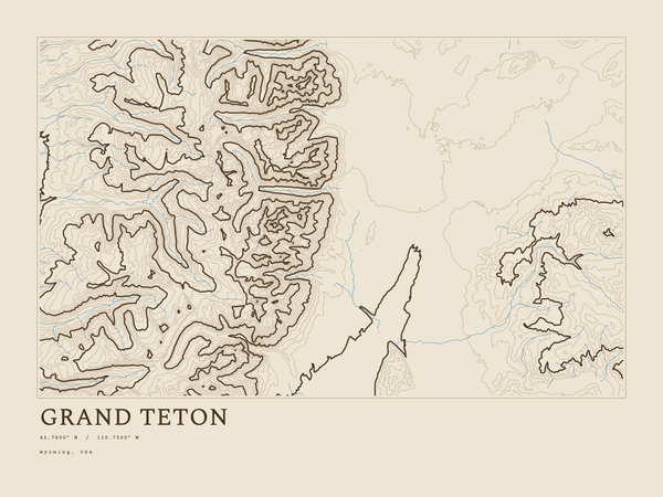 Grand Teton — Ink print in Atlas Light (landscape)
