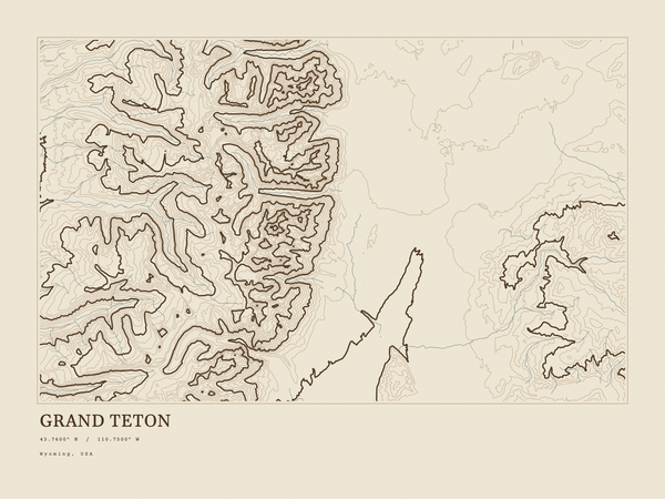 Grand Teton — Ink print in Atlas Light (landscape)
