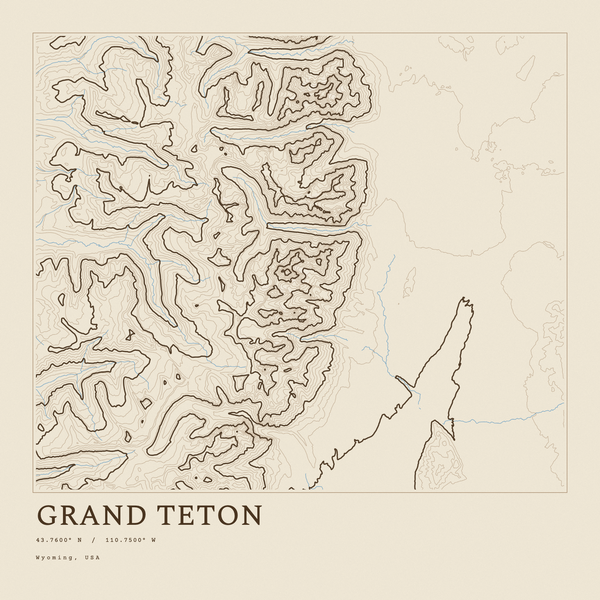 Grand Teton — Ink print in Atlas Light (square)
