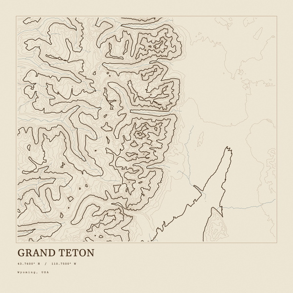 Grand Teton — Ink print in Atlas Light (square)