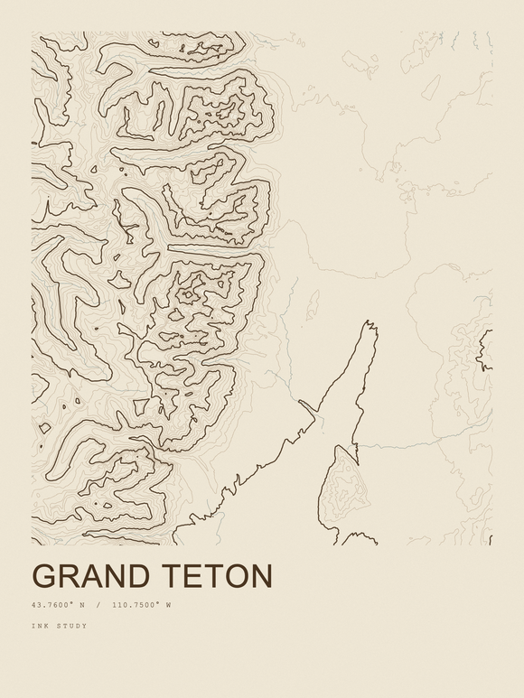 Grand Teton — Ink print in Atlas Light
