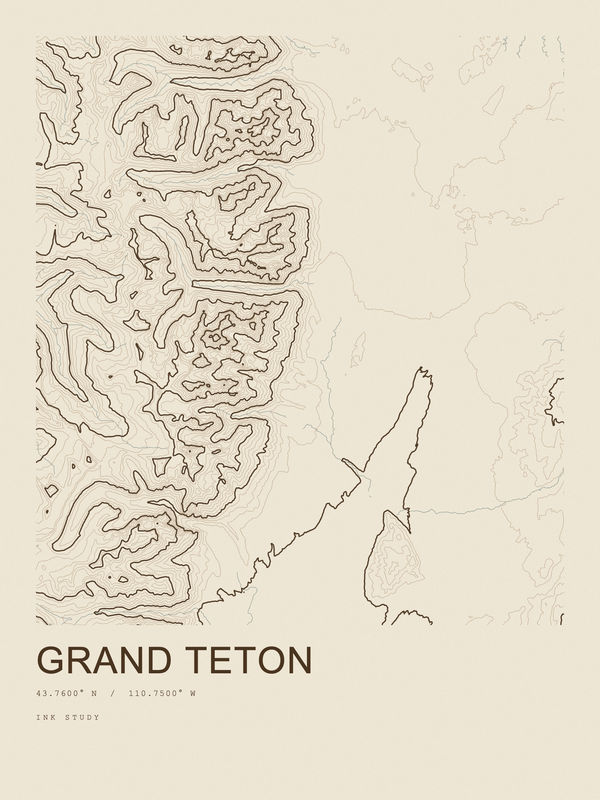 Grand Teton — Ink print in Atlas Light