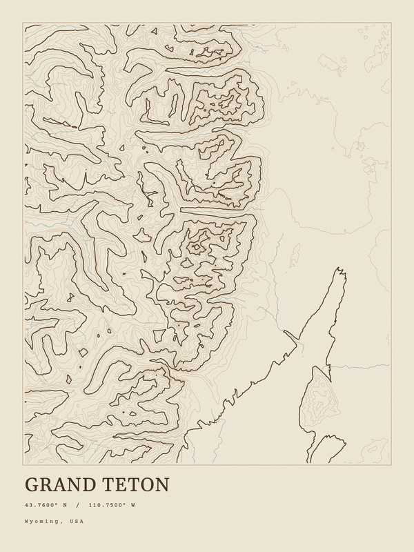 Grand Teton — Ink print in Atlas Light