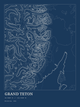 Grand Teton — Ink print in Blueprint Dark