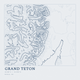 Grand Teton — Ink print in Blueprint Light (square)