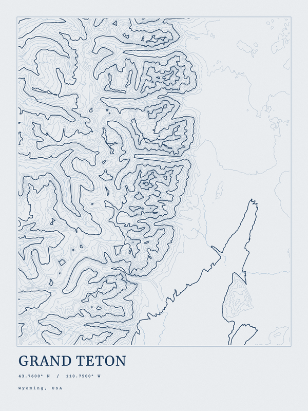 Grand Teton — Ink print in Blueprint Light