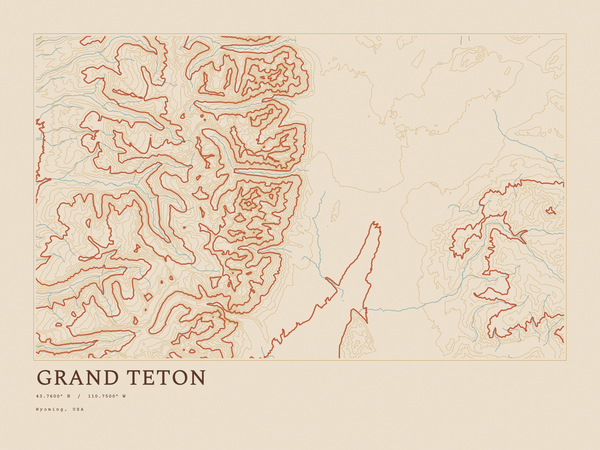 Grand Teton — Ink print in Desert Light (landscape)