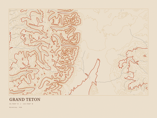 Grand Teton — Ink print in Desert Light (landscape)