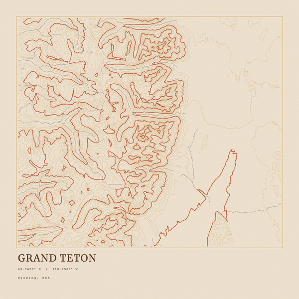 Grand Teton — Ink print in Desert Light (square)