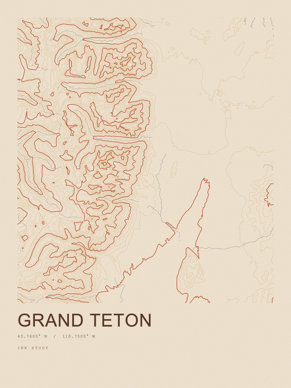 Grand Teton — Ink print in Desert Light