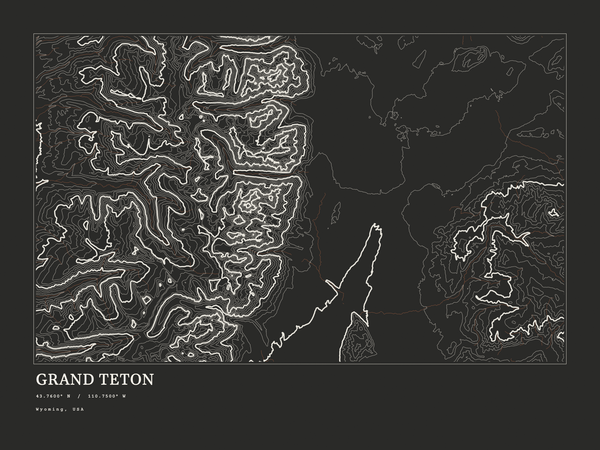 Grand Teton — Ink print in Ink Dark (landscape)