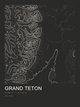Grand Teton — Ink print in Ink Dark