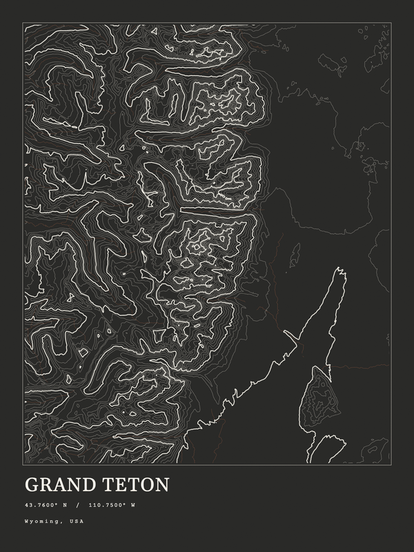 Grand Teton — Ink print in Ink Dark