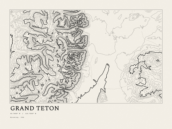 Grand Teton — Ink print in Ink Light (landscape)