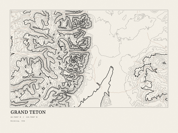 Grand Teton — Ink print in Ink Light (landscape)