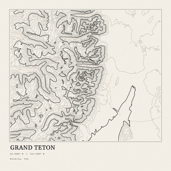 Grand Teton — Ink print in Ink Light (square)