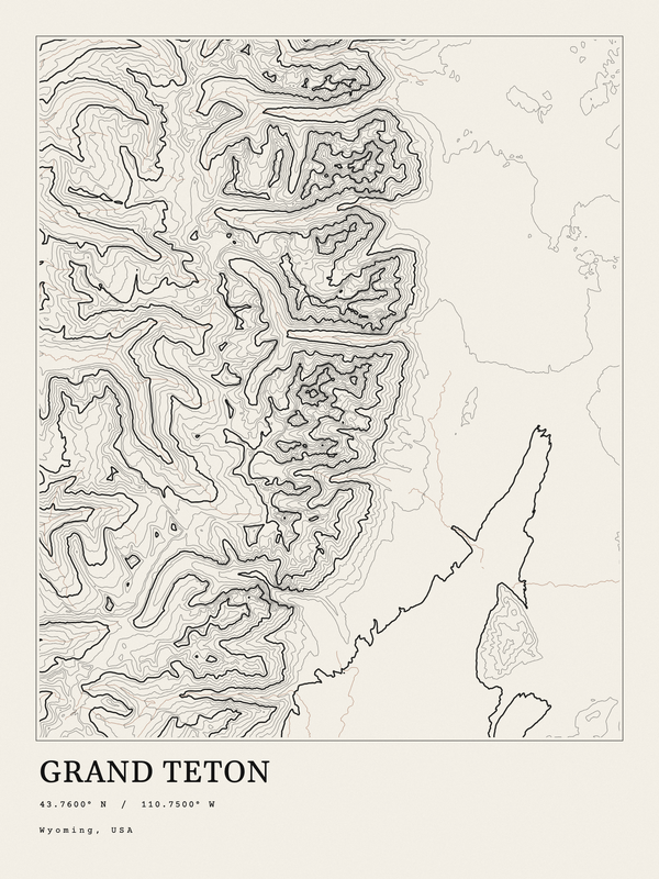 Grand Teton — Ink print in Ink Light