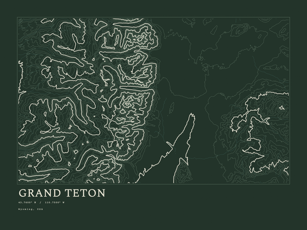 Grand Teton — Ink print in Ranger Dark (landscape)