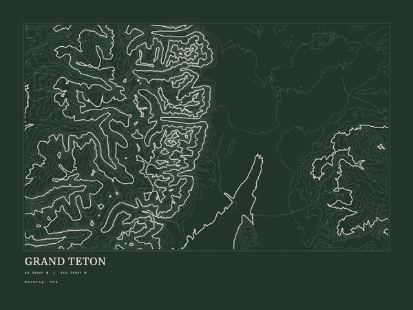 Grand Teton — Ink print in Ranger Dark (landscape)