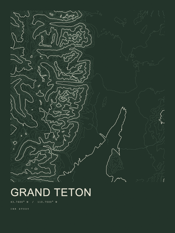Grand Teton — Ink print in Ranger Dark