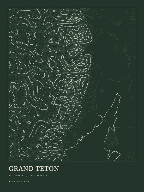 Grand Teton — Ink print in Ranger Dark