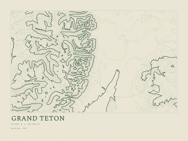 Grand Teton — Ink print in Ranger Light (landscape)