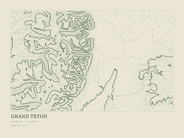 Grand Teton — Ink print in Ranger Light (landscape)