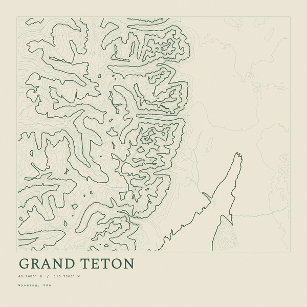 Grand Teton — Ink print in Ranger Light (square)