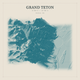 Grand Teton — Red Relief print in Fjord (square)