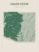 Grand Teton — Red Relief print in Forest Floor