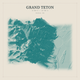 Grand Teton — Red Relief print in Alpine Teal (square)