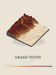 Grand Teton — Terrain Relief print in Ember & Ochre