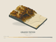 Grand Teton — Terrain Relief print in Saffron & Slate (landscape)