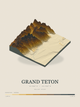 Grand Teton — Terrain Relief print in Saffron & Slate