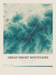 Great Smoky Mountains — Contour Colour print in Alpine Teal