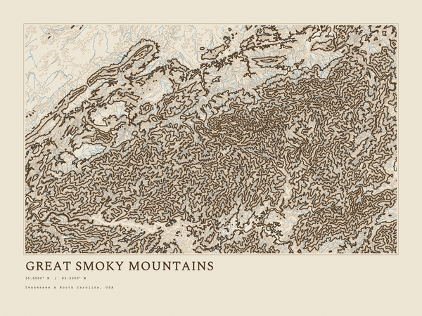 Great Smoky Mountains — Ink print in Atlas Light (landscape)